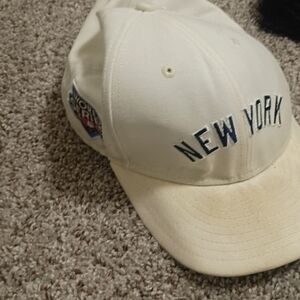 New Era Cream and Blue New York Hat